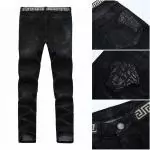 versace denim jeans pantalons longs jeunesse fleur palais noir